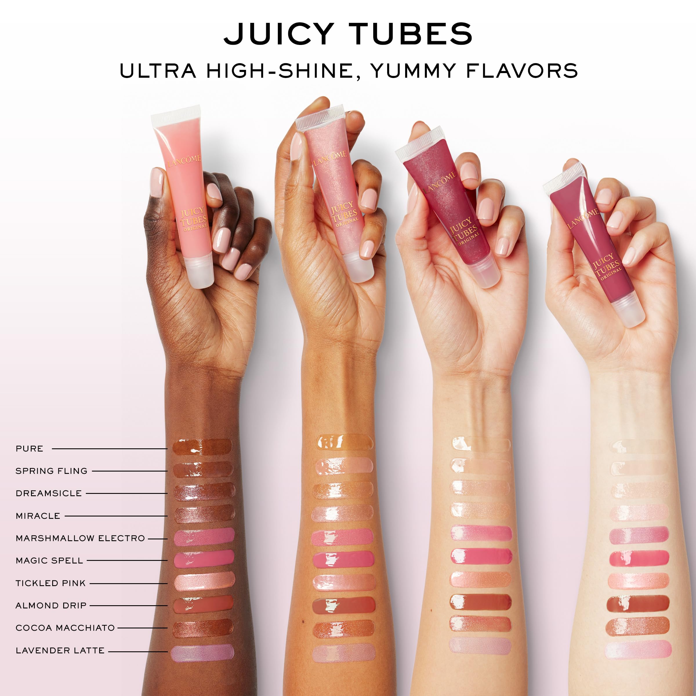 Lancôme Juicy Tubes, utilisation seul ou sur rouge à lèvres pour un éclat.