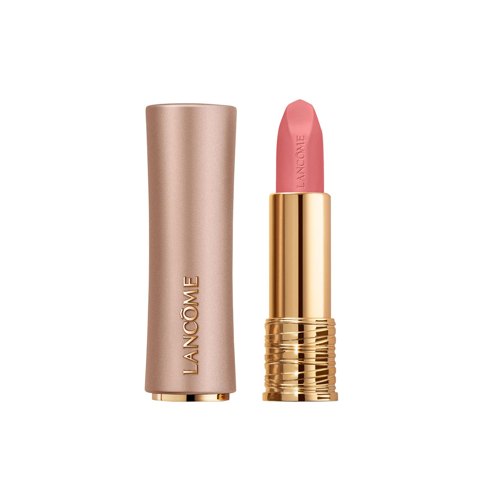 Lancôme L'Absolu Rouge Intimatte, batonnet-petale pour une application précise et élégante.
