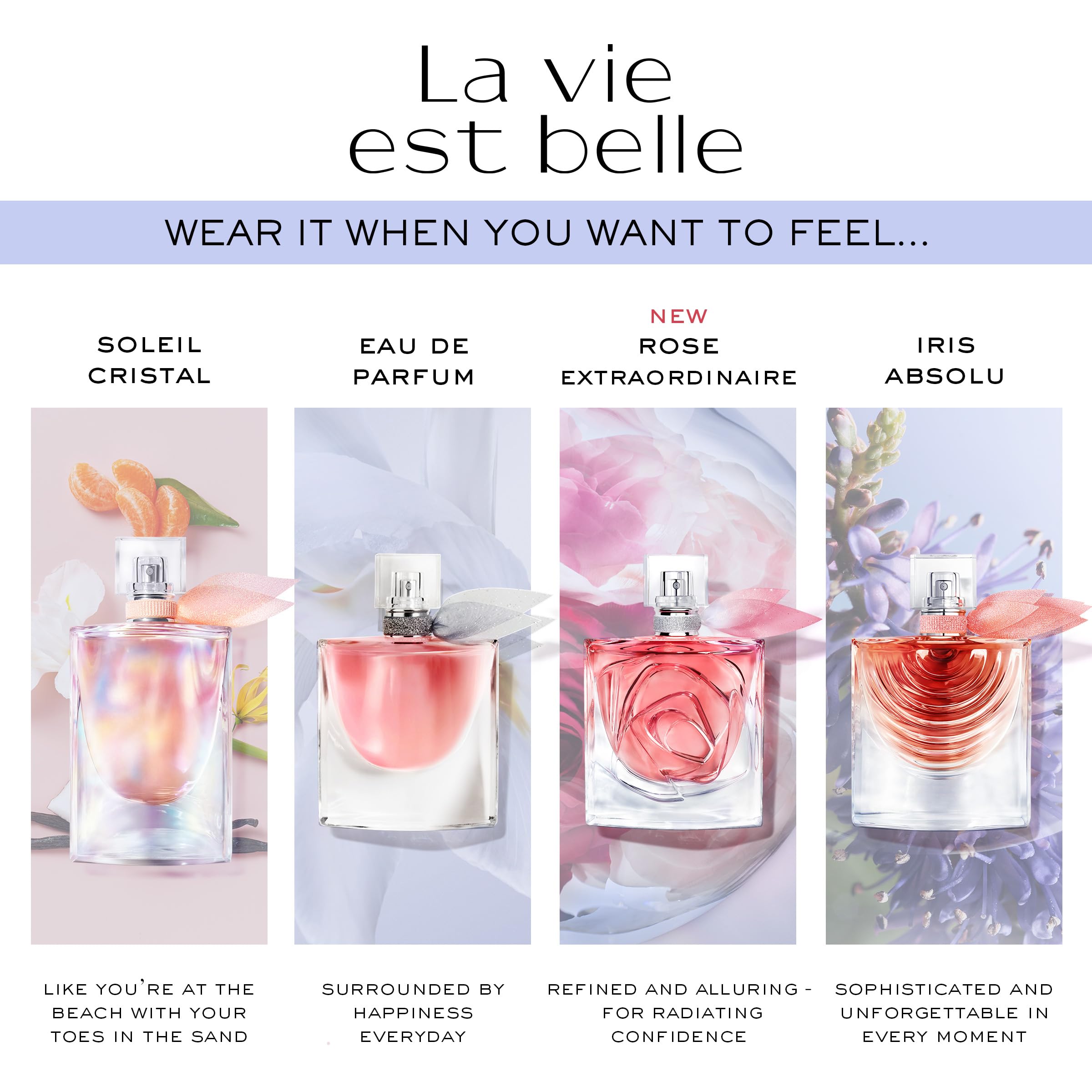 Lancôme La Vie Est Belle, azúcar hilado, aroma dulce para momentos indulgentes.