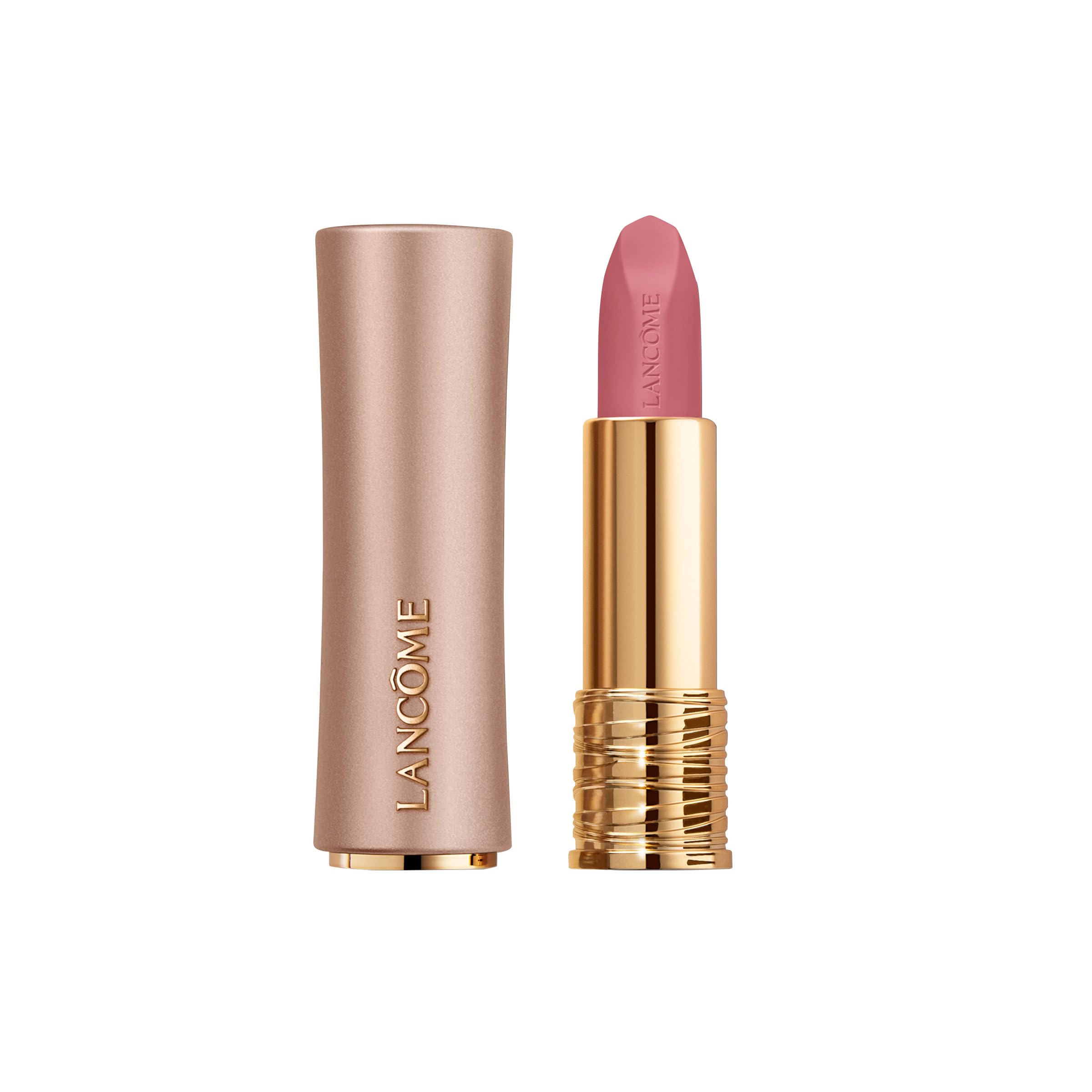 Lancôme L'Absolu Rouge Intimatte, bullet pétale pour application précise et durable.