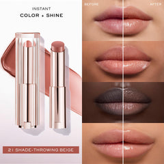 Lancôme Lip Idôle Butterglow con esqualano para labios hidratados.