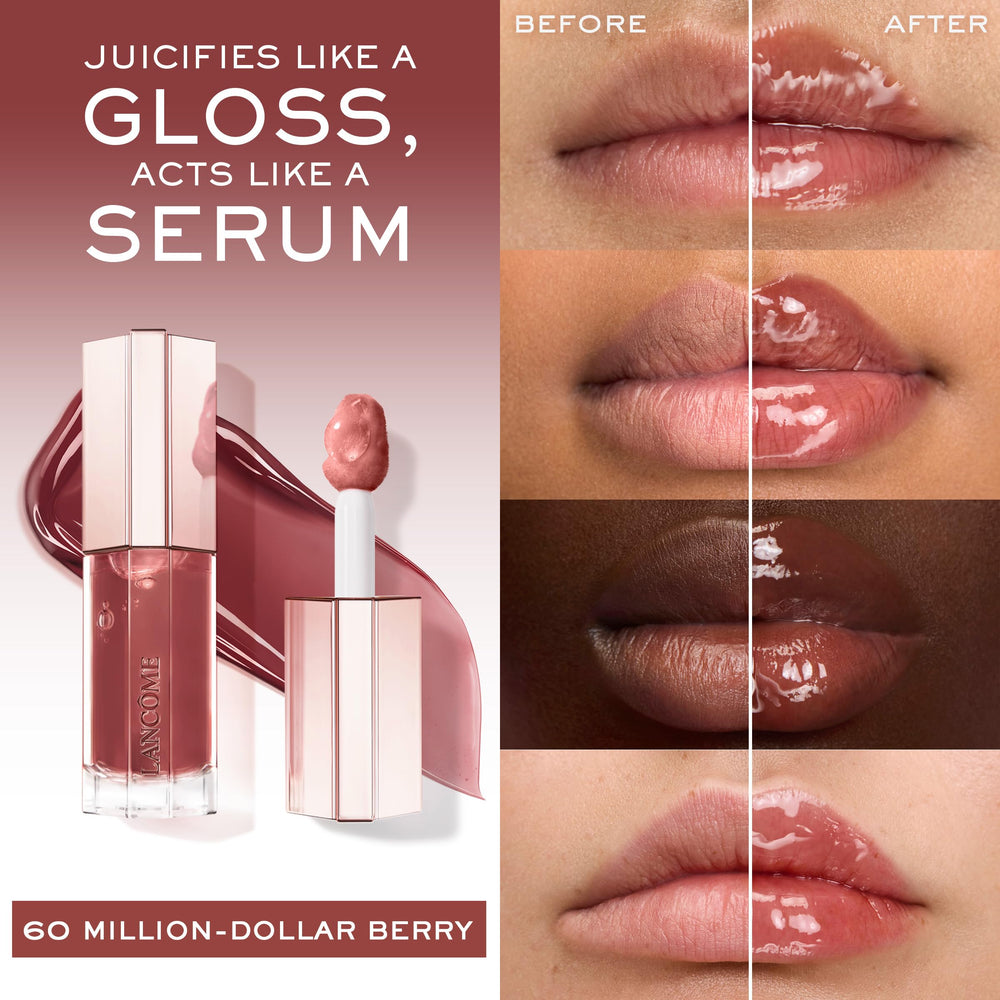Lancôme Lip Idôle JuicyTreat, brillo de 24 horas para labios radiantes.