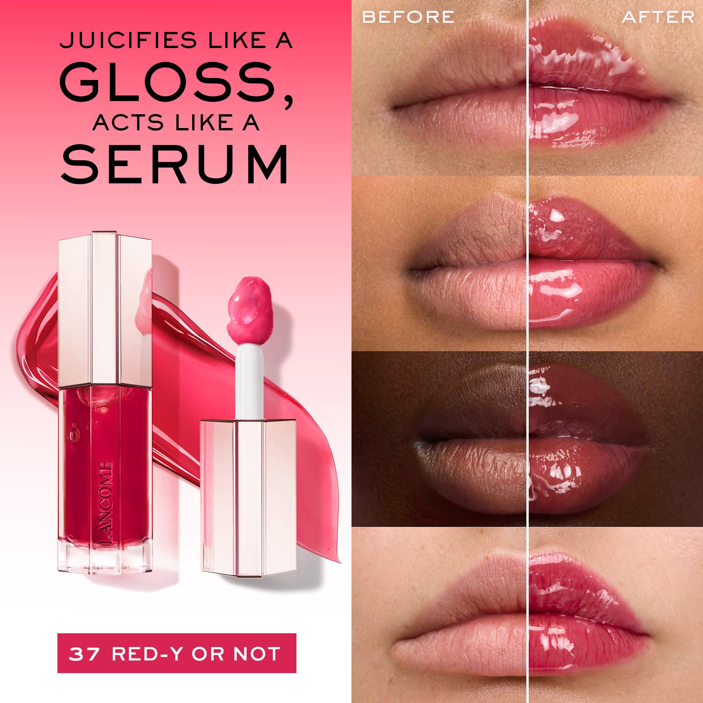 Lancôme Lip Idôle JuicyTreat brillo inmediato e hidratación con escualano.