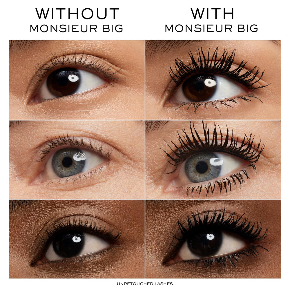 Lancôme Monsieur Big Mascara brocha grande distribuye producto para volumen y longitud.