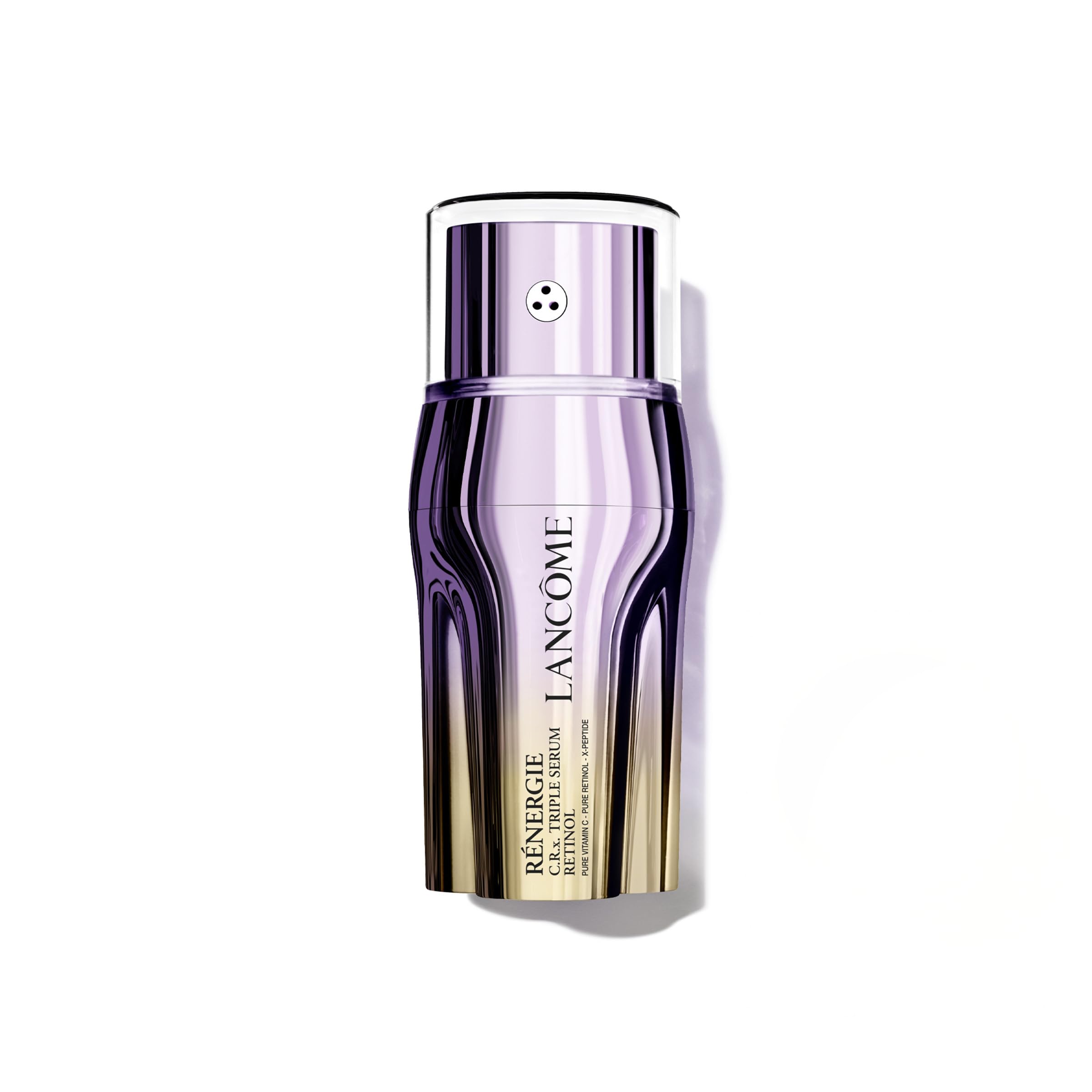 Lancôme Rénergie CRx Triple Serum botella: rutina diaria para piel suave.