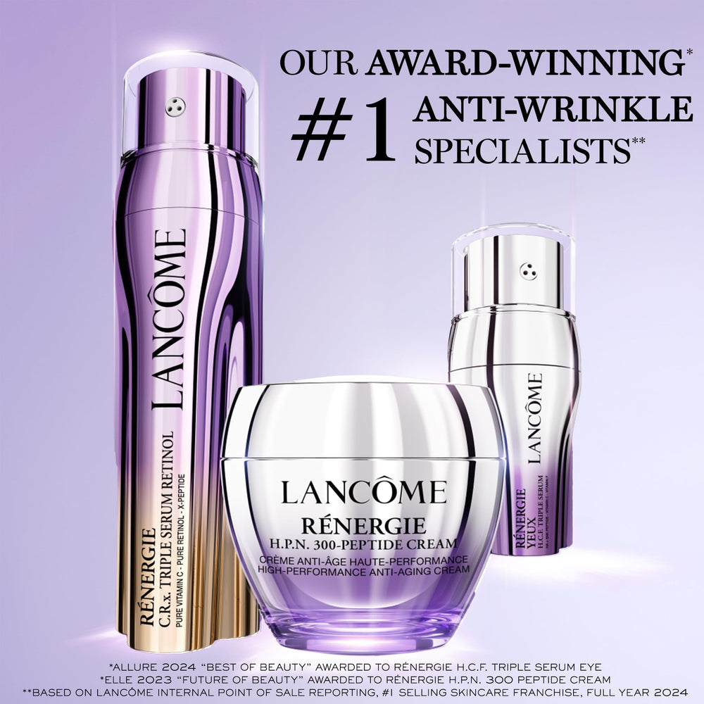 Lancôme Rénergie CRx Triple Serum detalle de frasco para manejo diario.