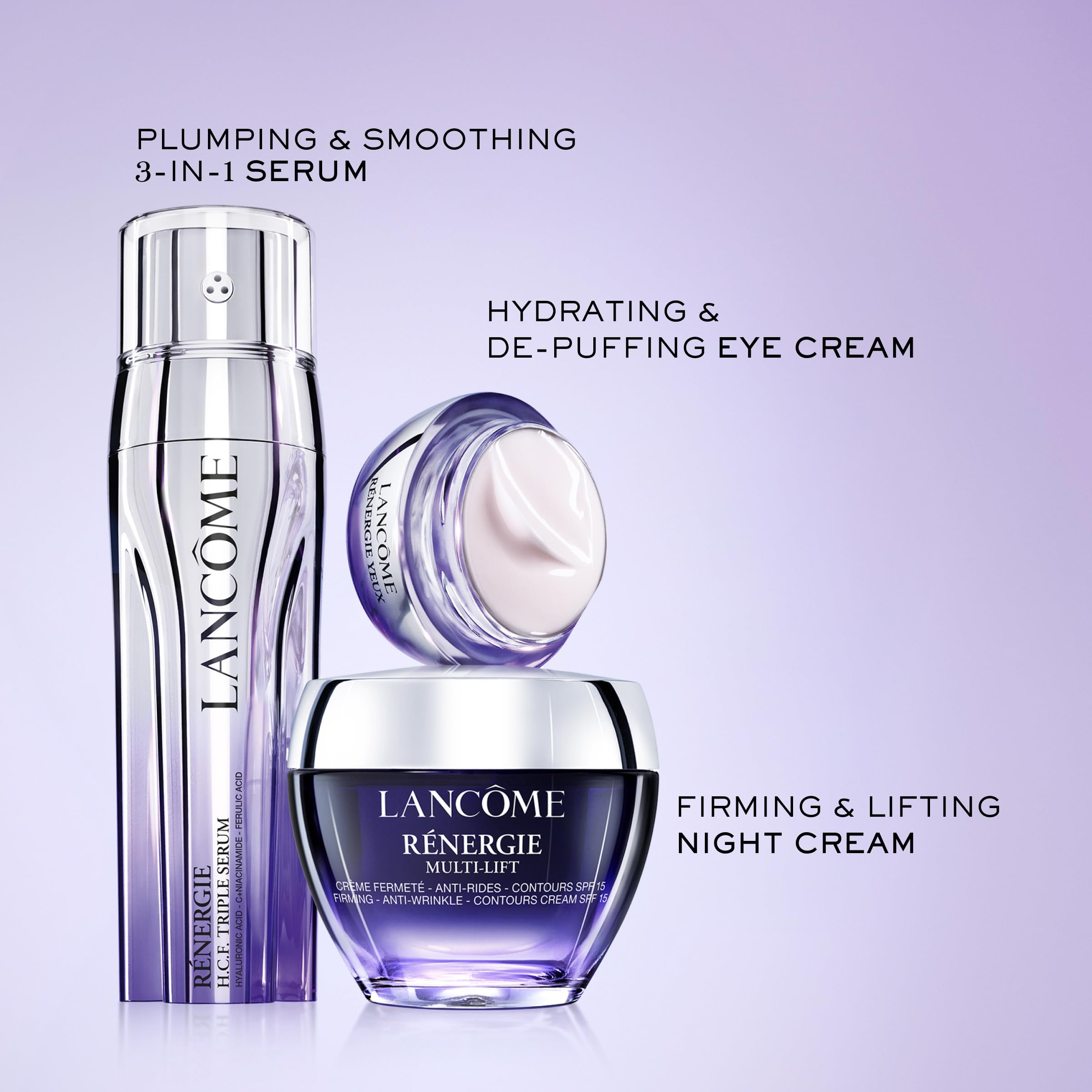 Piel hidratada con Lancôme Rénergie Lift Multi-Action tras la noche