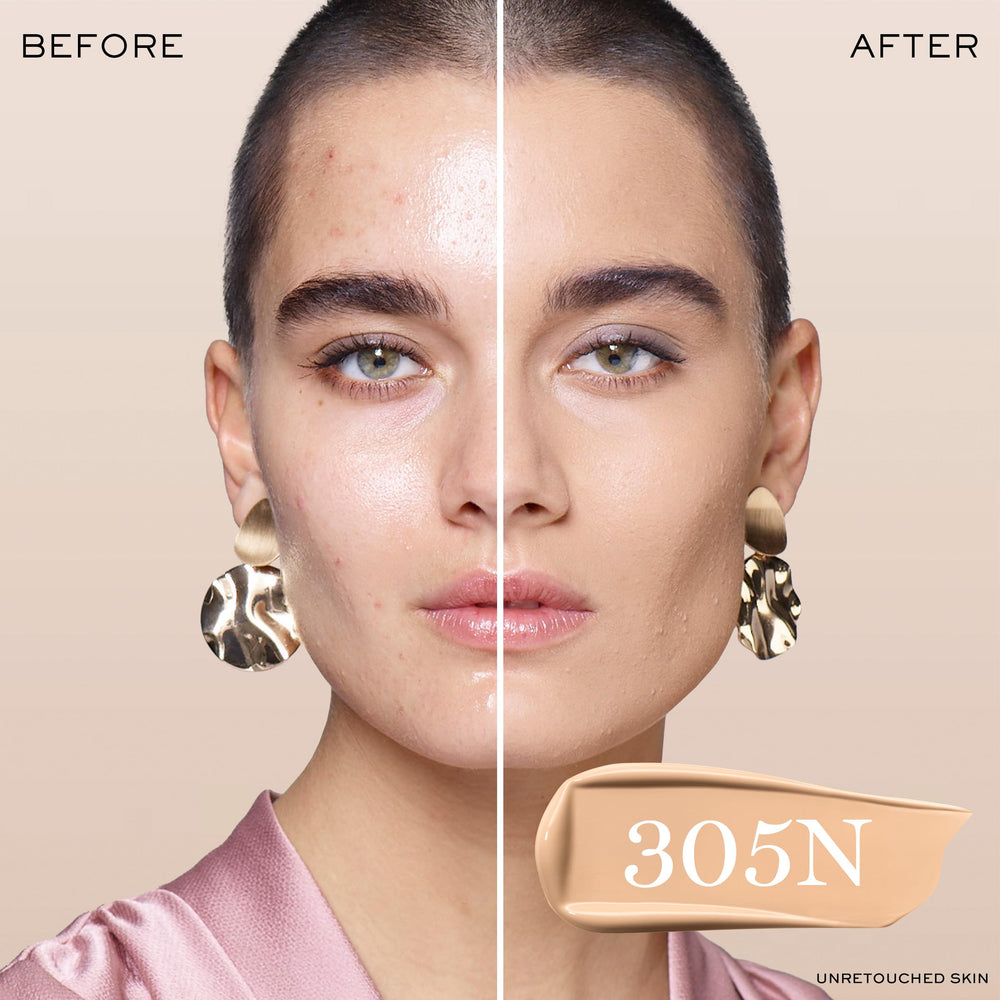 Lancôme Teint Idole Ultra Wear, aplicación suave con pincel o esponja para cobertura ajustable.