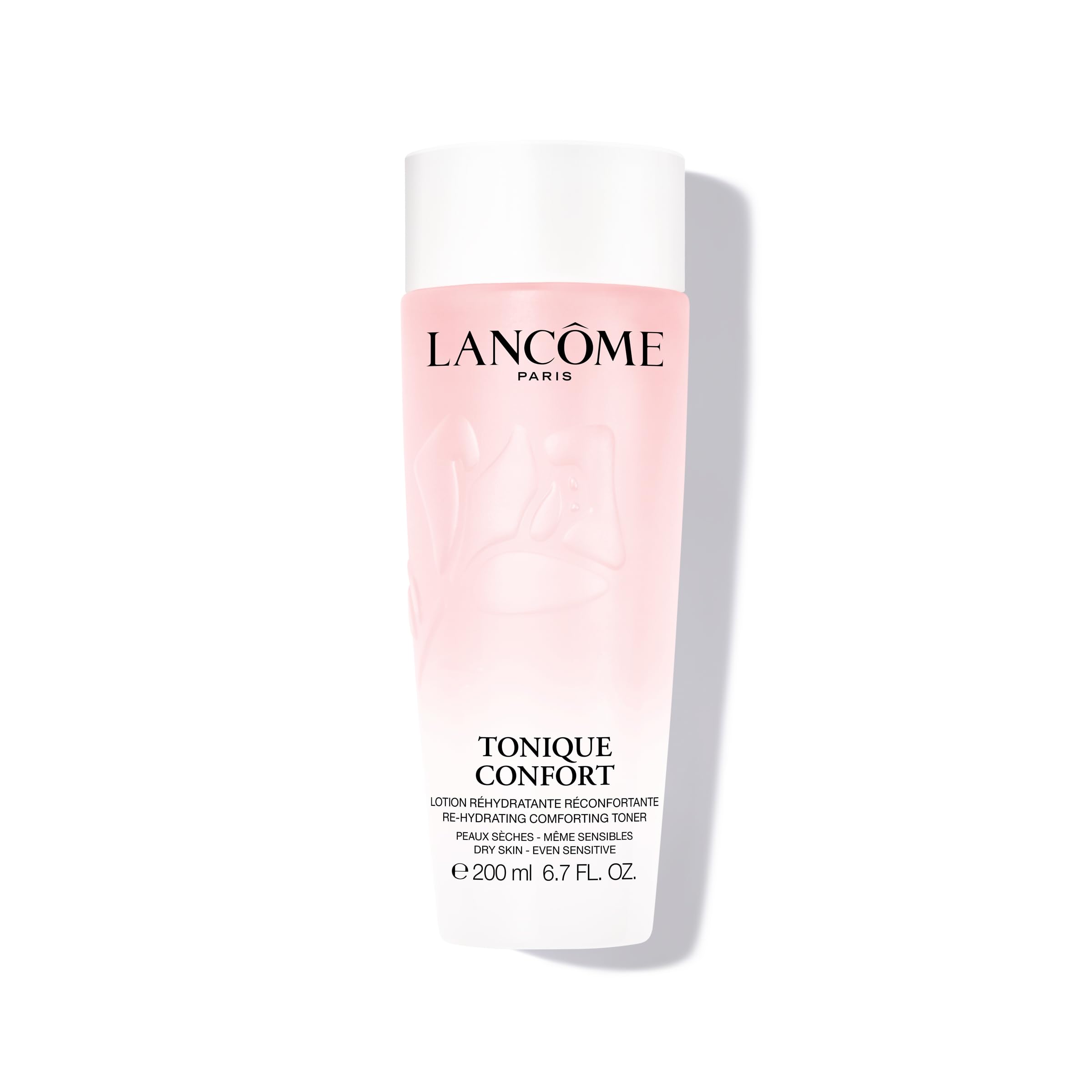 Lancôme Tonique Confort, botella-textura-lechosa para hidratación suave al despertar