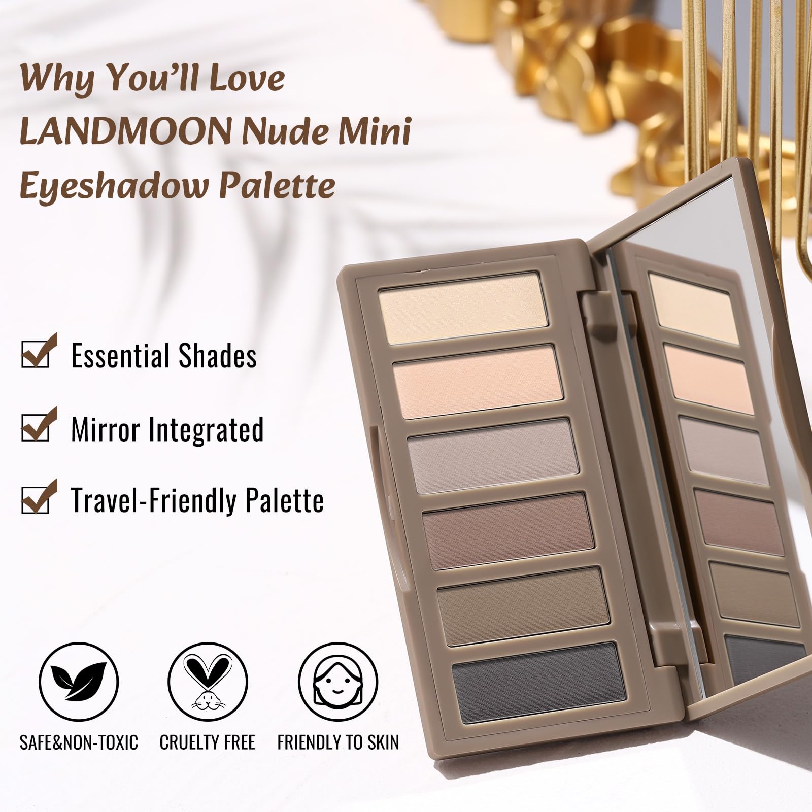 LANDMOON Paleta Mini con aplicación suave gracias a textura sedosa