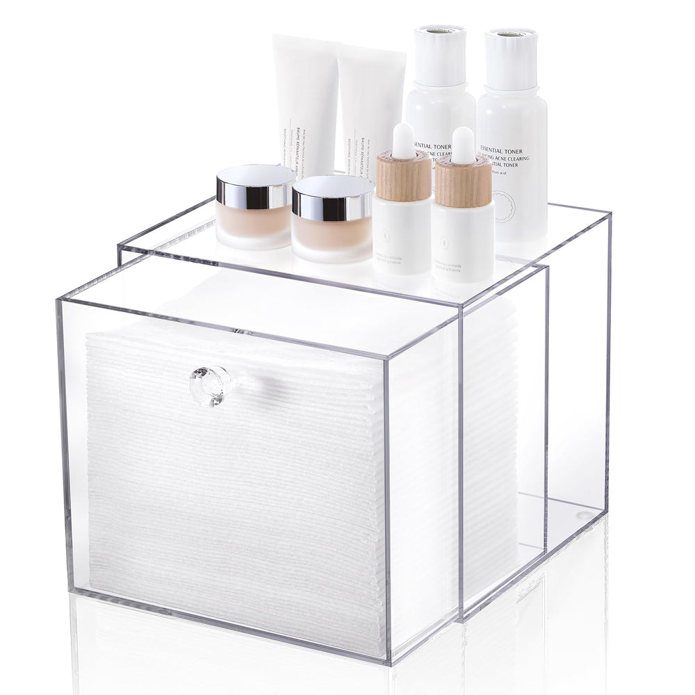 LANDNEOO caja acrílica para toallas faciales XL, ideal para organización en baño