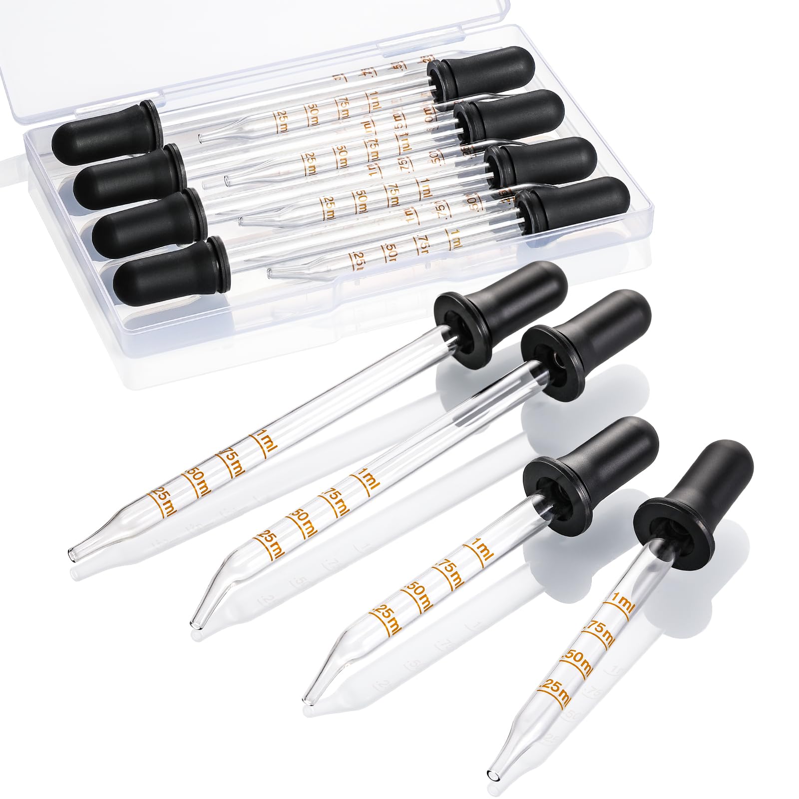 LANDNEOO cuentagotas de vidrio 1 ml, conjunto de 8 para dosis precisa de aceites.