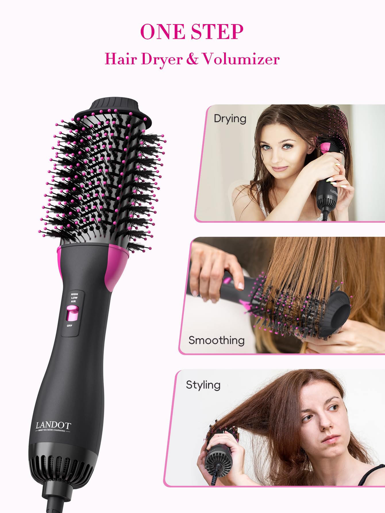 Landot ajuste de calor con tres velocidades para distintos tipos de cabello