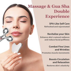 Lanfixilly Rodillo facial con mango ABS para revitalizar la piel.