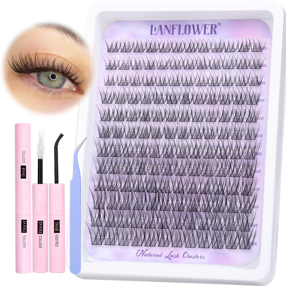 Lanflower conjunto de pestanas naturales con efecto ligero para look diario