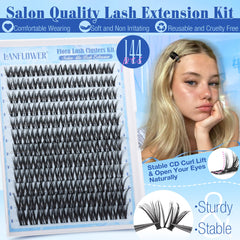 Lanflower Flora Lash Clusters Kit acabado mate sin brillo para un resultado suave.