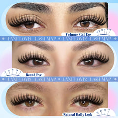 Lanflower Flora Lash Clusters Kit memoria de forma que mantiene el rizo.