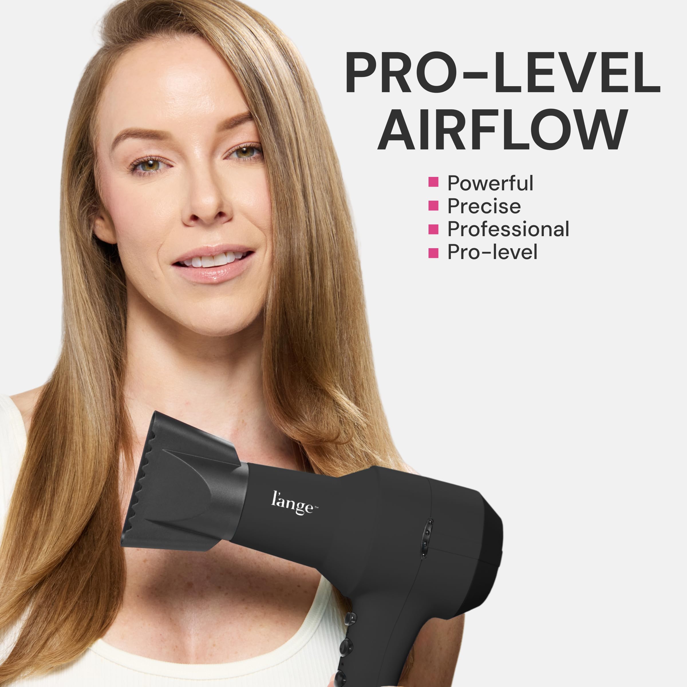 L'ANGE HAIR PowerStyle Ionico Turbo, 1875W para secado rápido y eficiente.