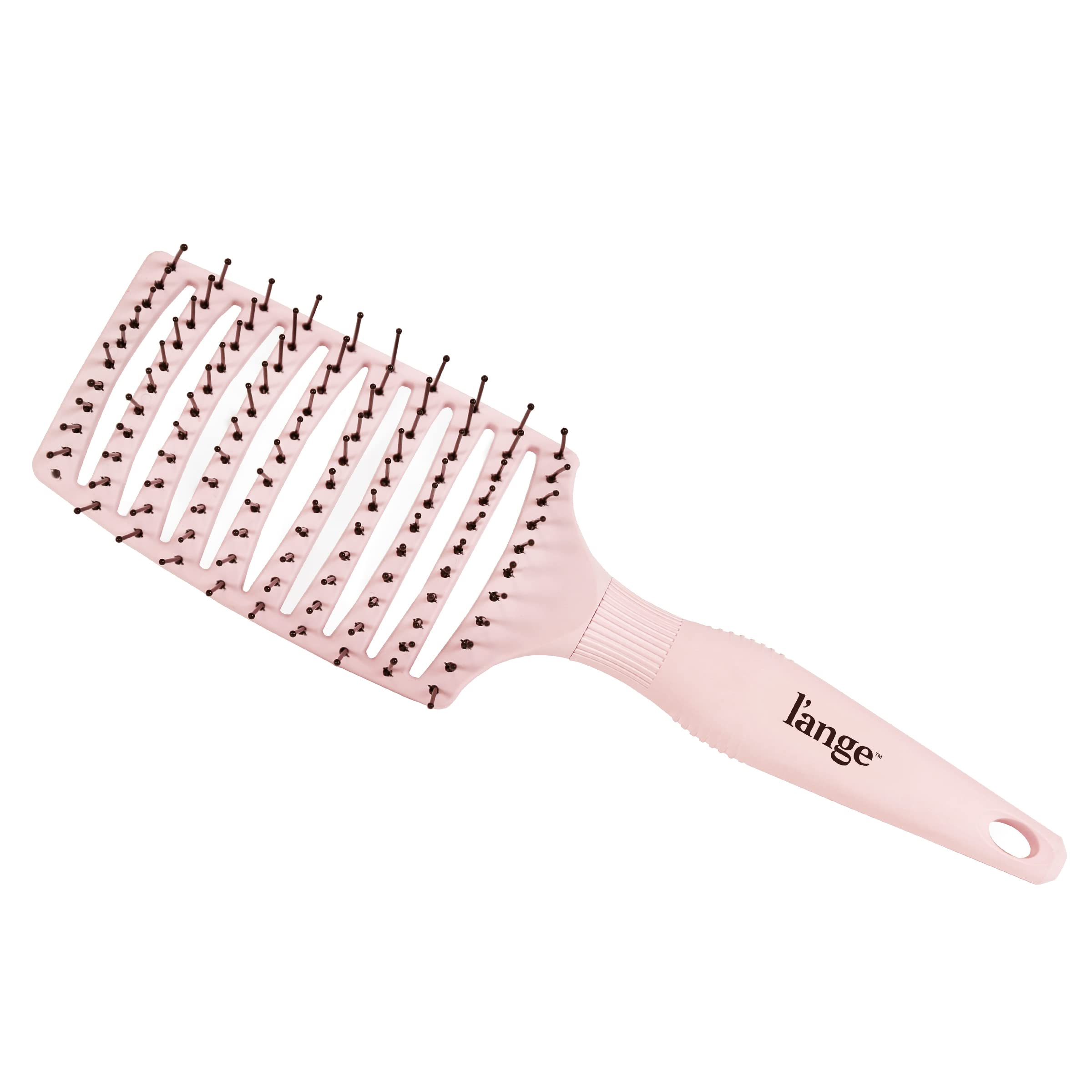 L'ANGE HAIR Siena, cepillo ventilado curvo para desenredar sin tirar.