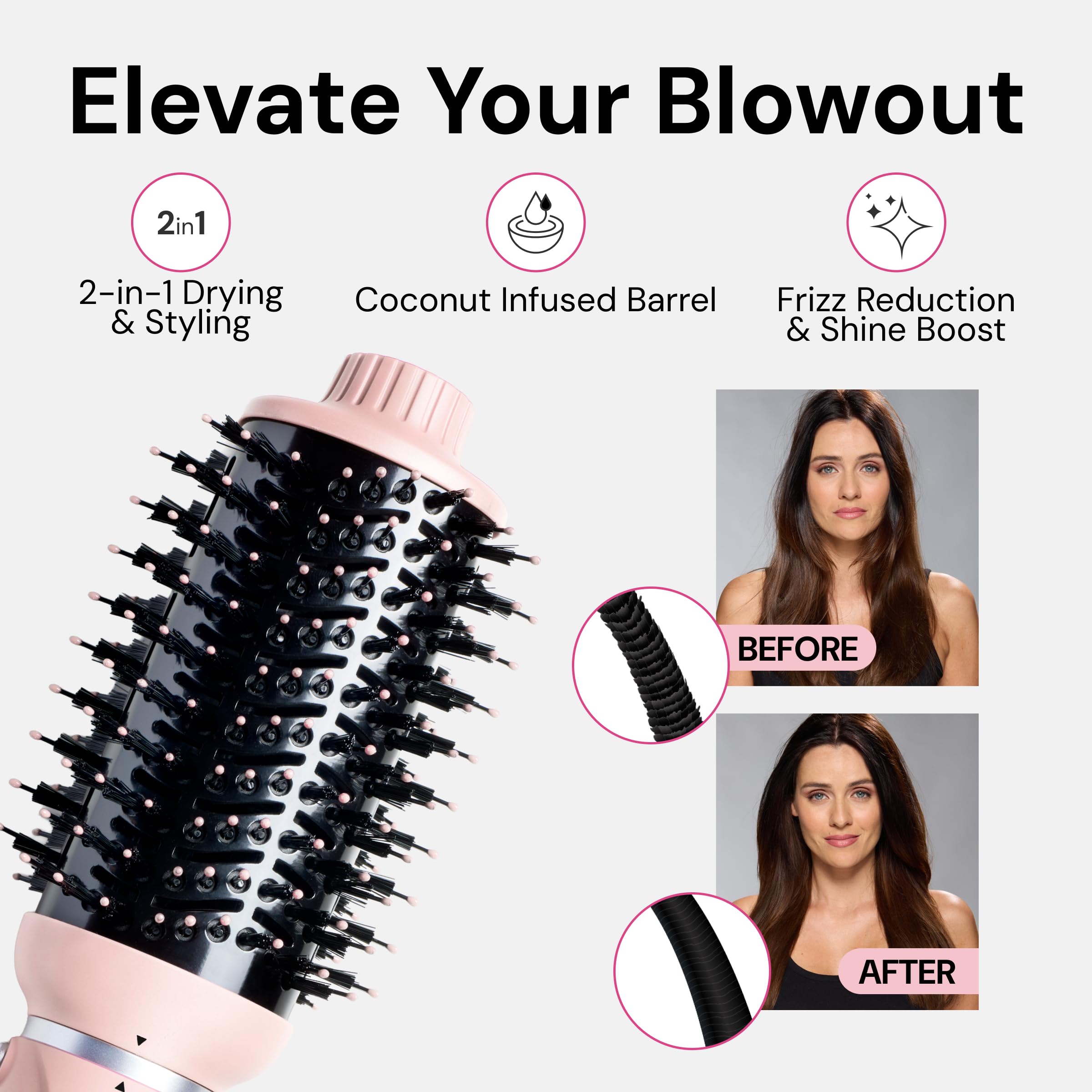 L'ANGE HAIR VolumeBoost: secado rápido con motor ligero para peinado eficiente.