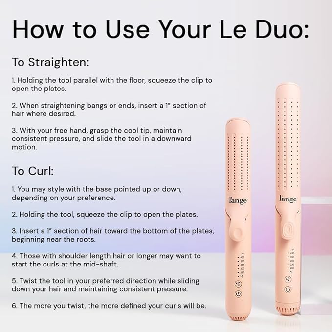 Ajuste de temperatura 280–430°F en Le Duo Grande para todo tipo de cabello