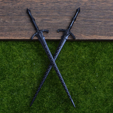 LANGHONG recogido con pasadores vikingo espadas negras para estilo