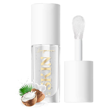 LANGMANNI Aceite labial en bote transparente para hidratación intensiva.