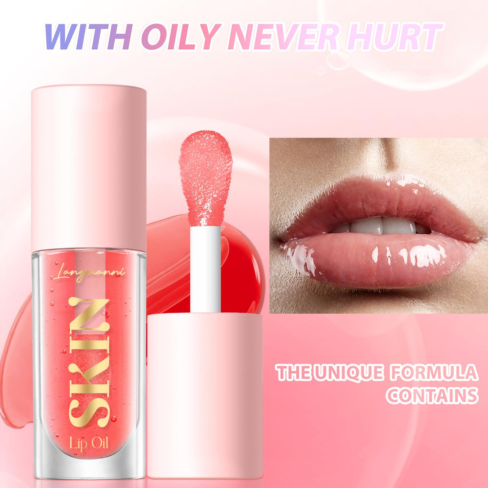 LANGMANNI Aceite labial chocolate coco, color natural para un look diario.
