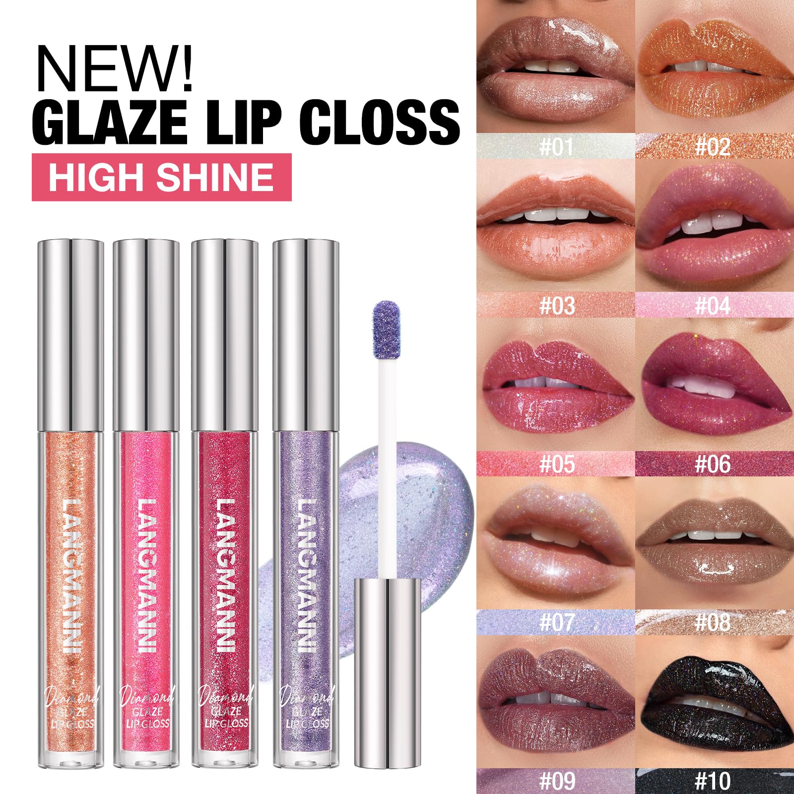LANGMANNI lip gloss applicator delivers precise, even color for a flawless lip look.