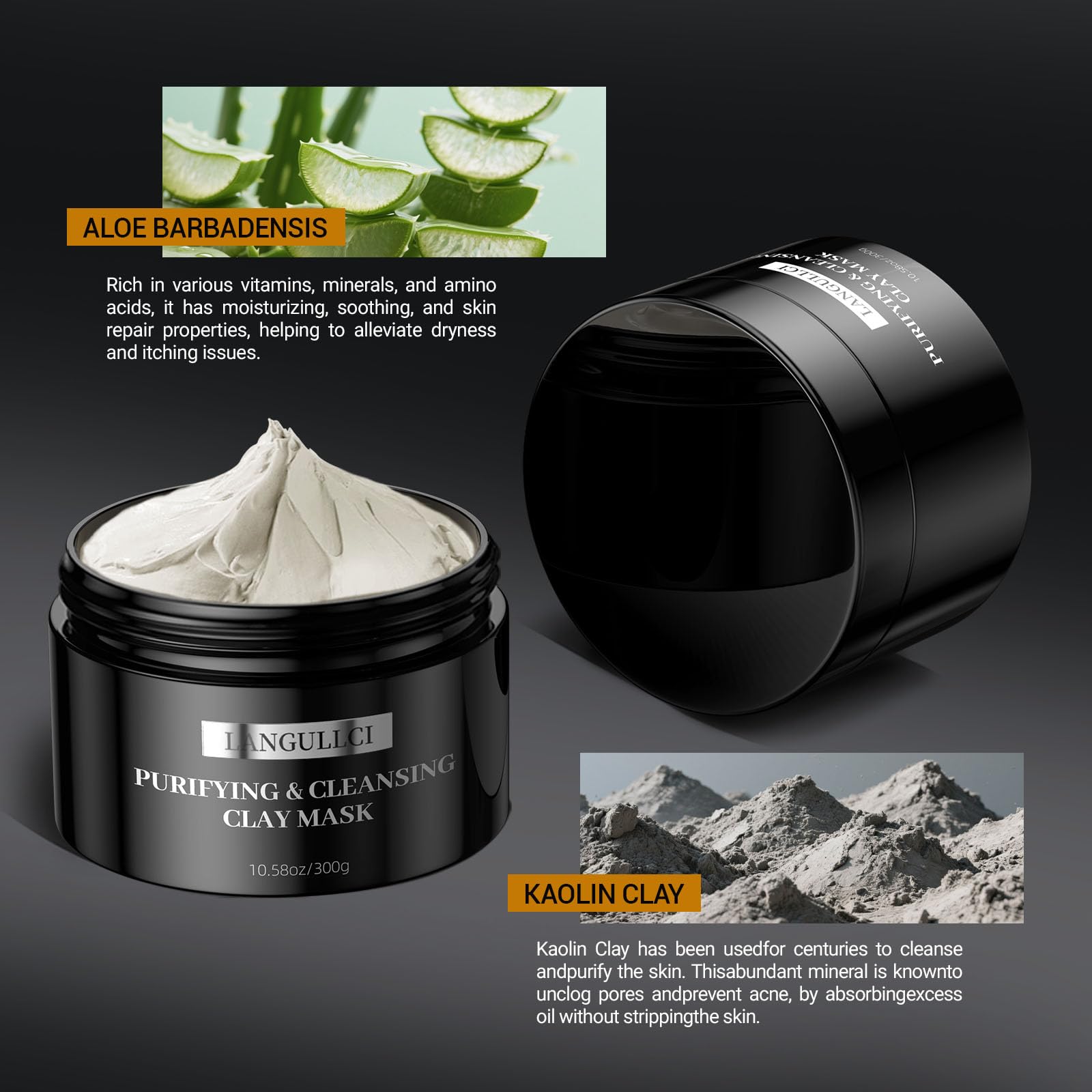 LANGULLCI Masque aloe – soin pour peau sensible apportant douceur et confort