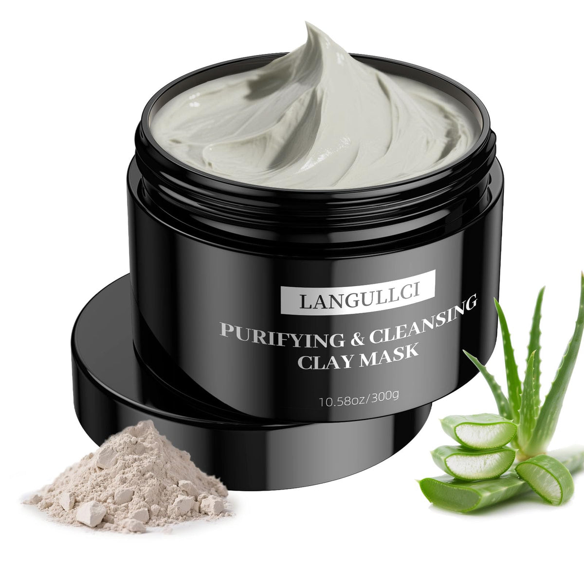 LANGULLCI Masque argile-kaolin purifiant – peau nette et sans impuretés