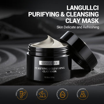 LANGULLCI Charbon actif masque – détoxifie les pores et réduit les brillances