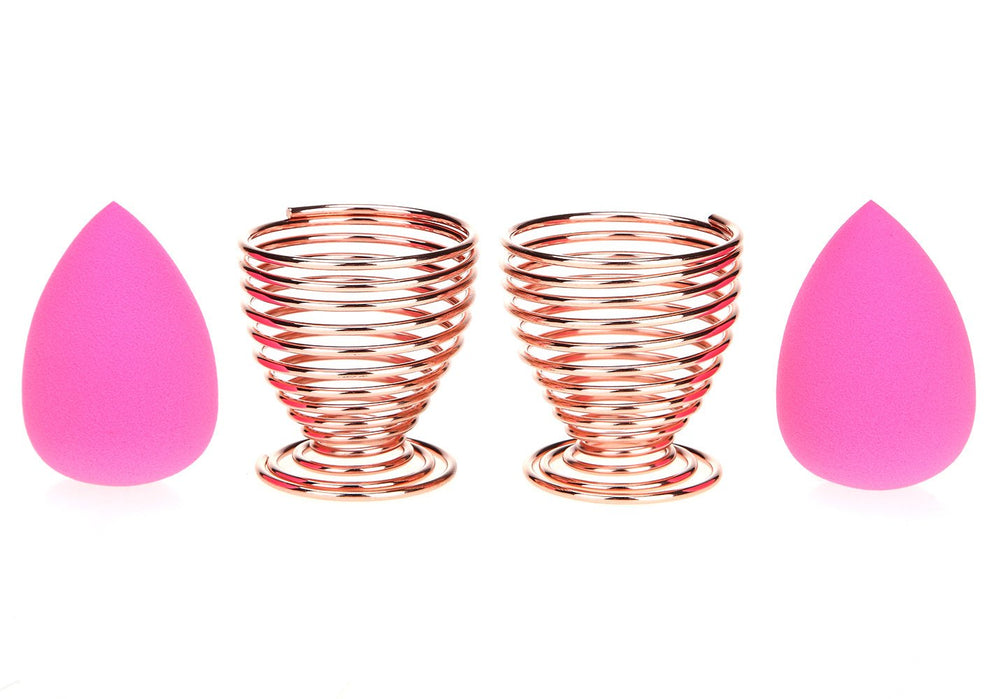 LanMa: expositor para esponjas de maquillaje en oro rosa, mantiene orden y acceso rápido.