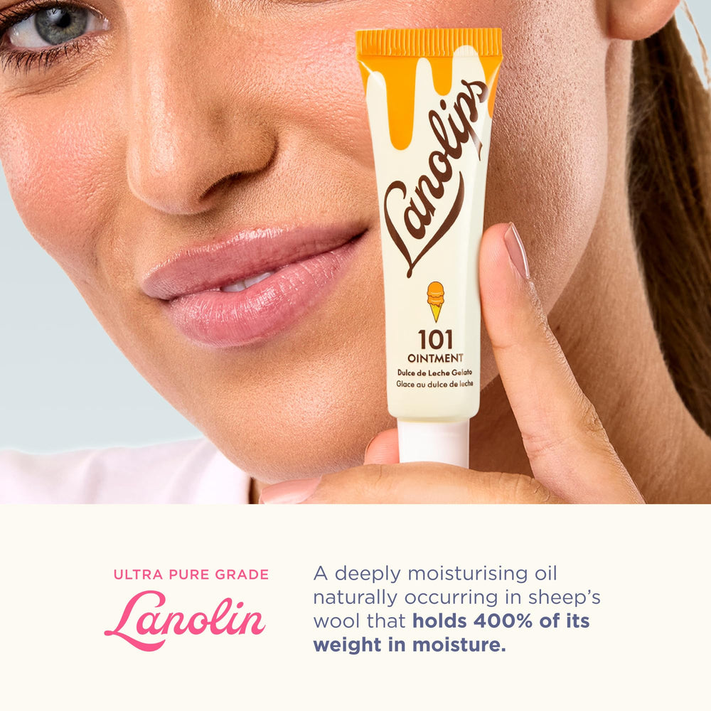 Lanolips 101 Ungüento, textura cremosa que penetra sin dejar grasa.