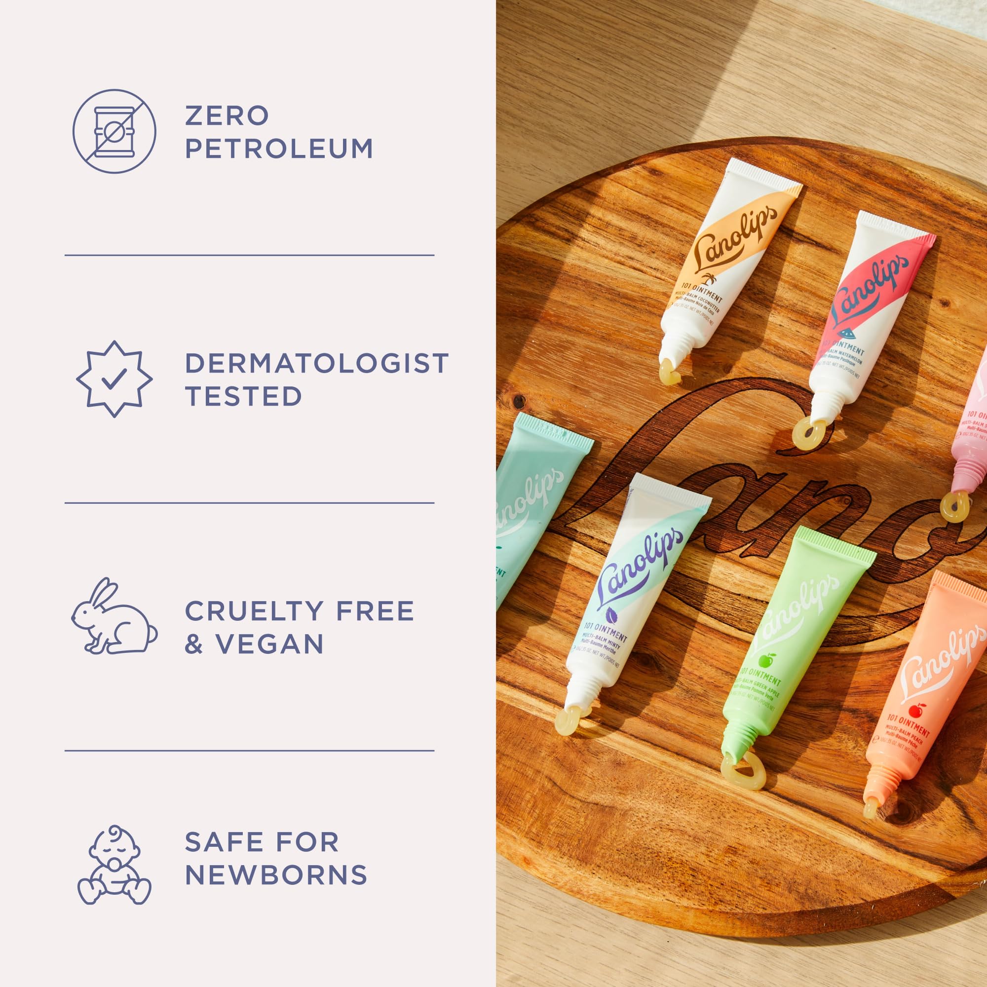 Lanolips 101 Pomada para aplicación diaria en labios y cutículas.