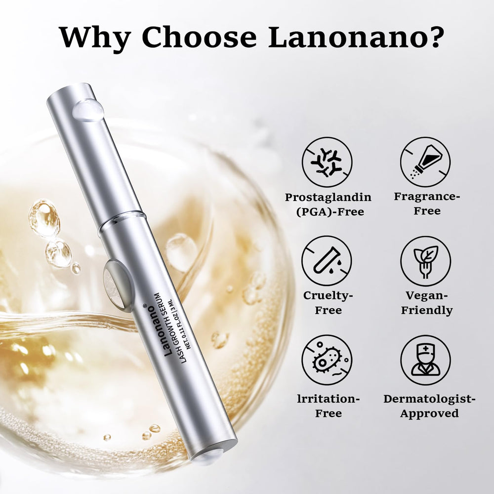 Lanonano Lash Serum: embalaje-caja atractivo para cuidado diario