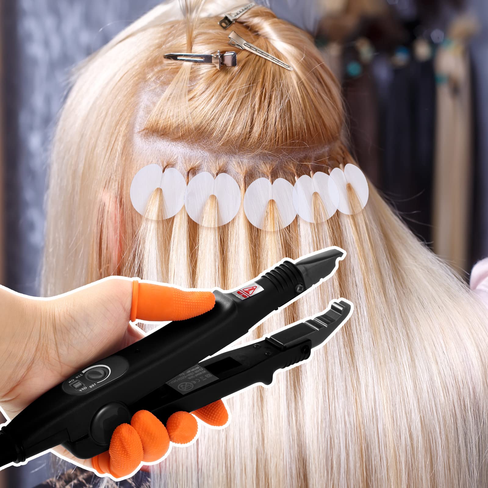 Lanties juego de pinzas para fijar las extensiones de cabello.