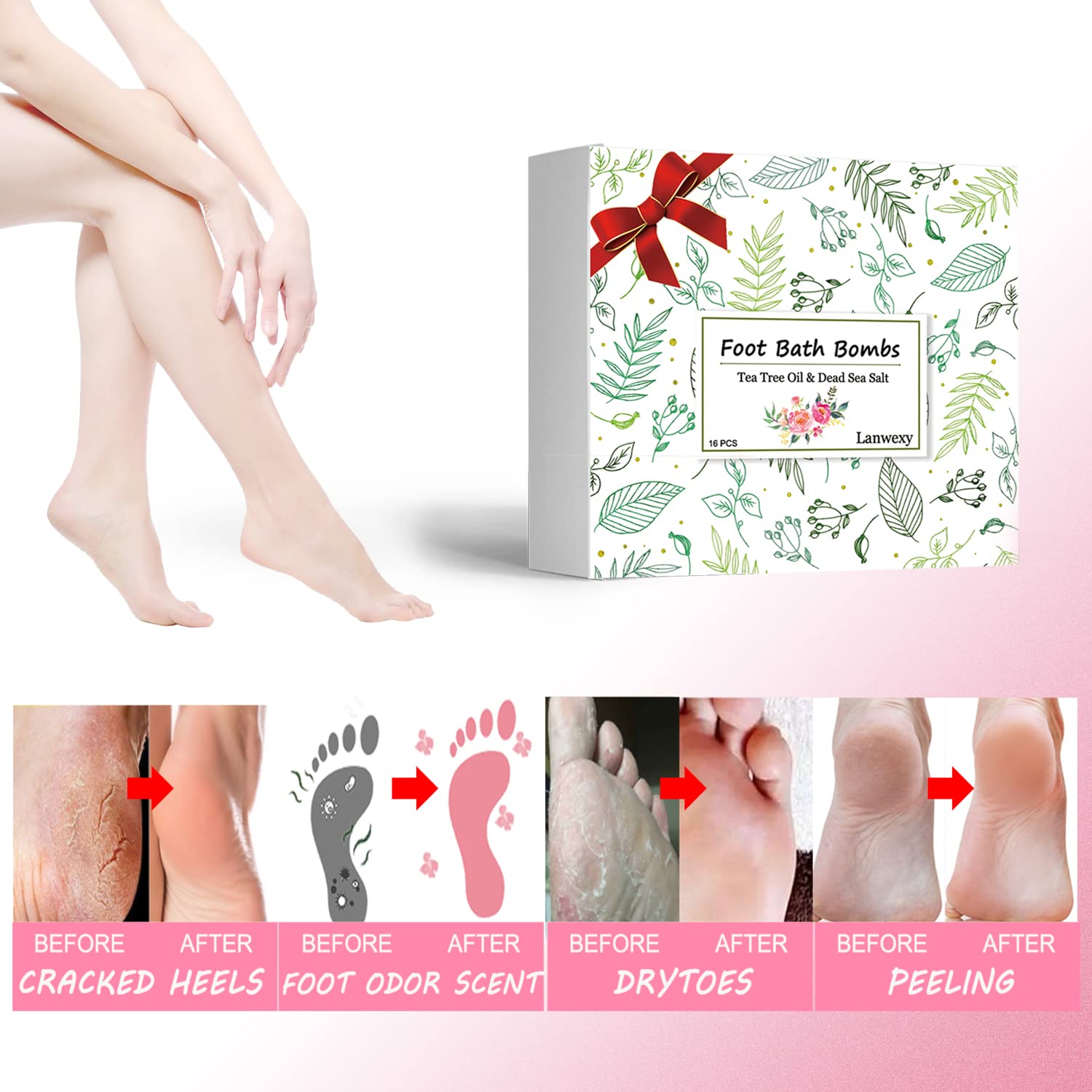 Lanwexy bombas-pies aroma rosa para ritual de aromaterapia