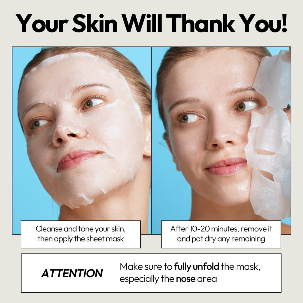LAPCOS Aqua Sheet Mask, resultados de hidratación visibles tras el uso.