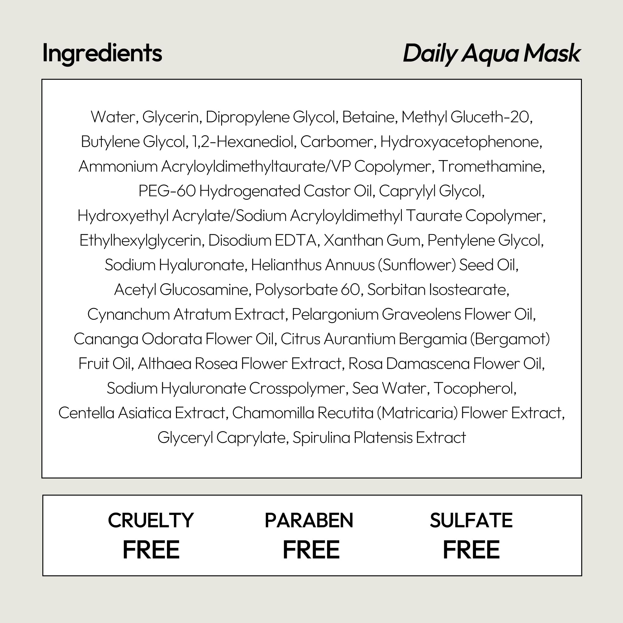 LAPCOS Aqua Sheet Mask, uso diario sencillo para piel nutrida.