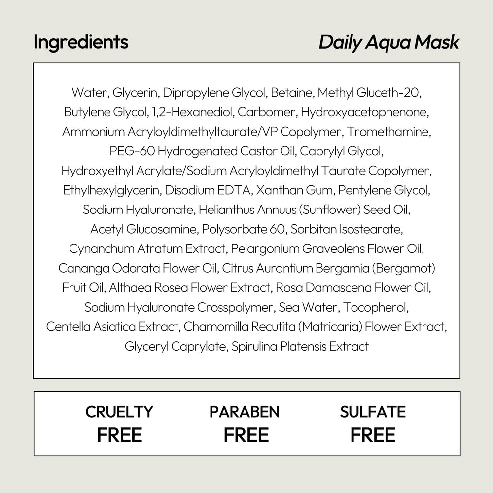 LAPCOS Aqua Sheet Mask, uso diario sencillo para piel nutrida.