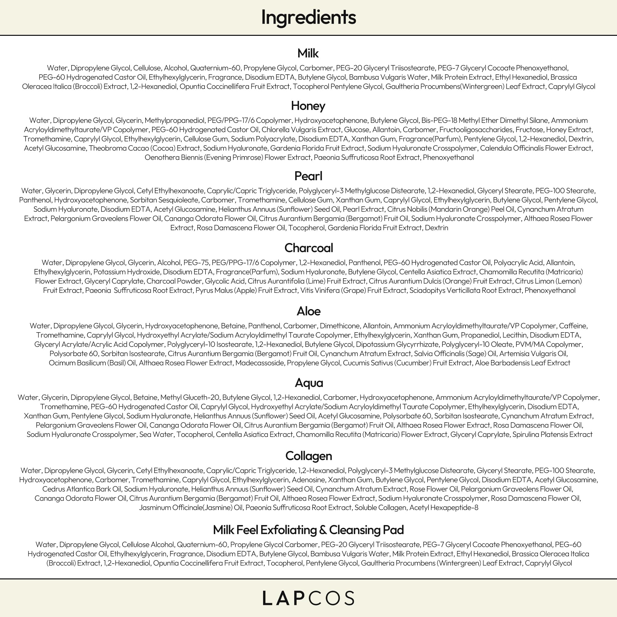 LAPCOS disco exfoliante con leche para limpieza suave y renovación.