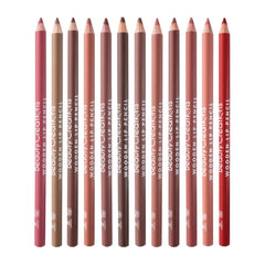 Conjunto de 12 lápices perfiladores labiales de madera para delinear y definir labios