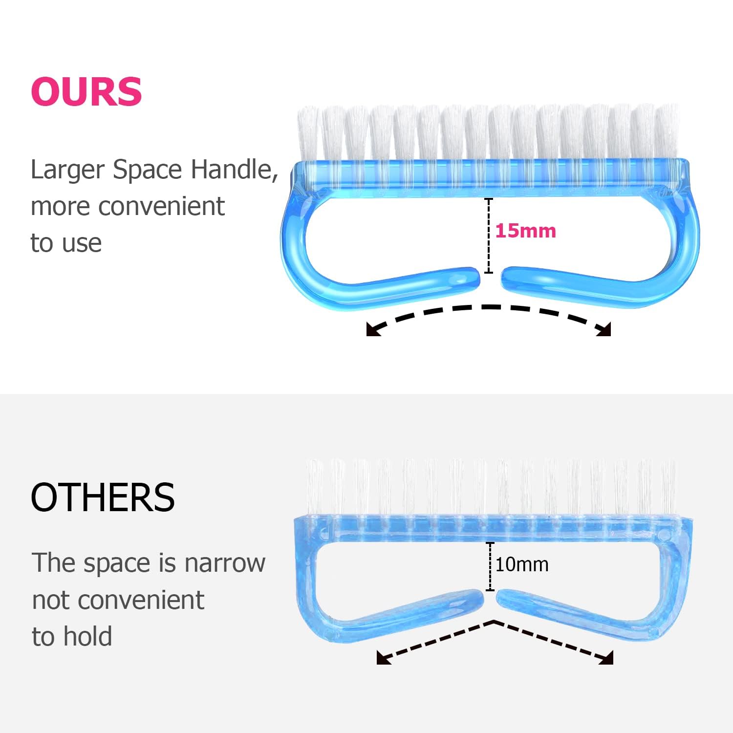 Larbois cepillo uñas, cerdas flexibles para limpieza suave.