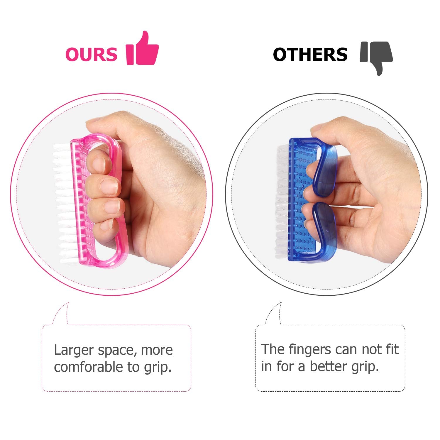 Cerdas flexibles Larbois cuidan la piel al limpiar uñas.