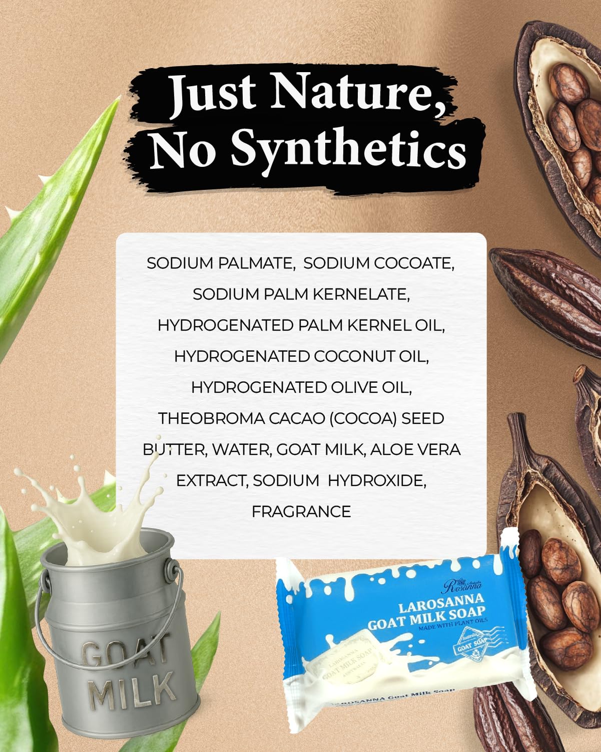Regalo natural larosanna, barra de jabón para la familia.