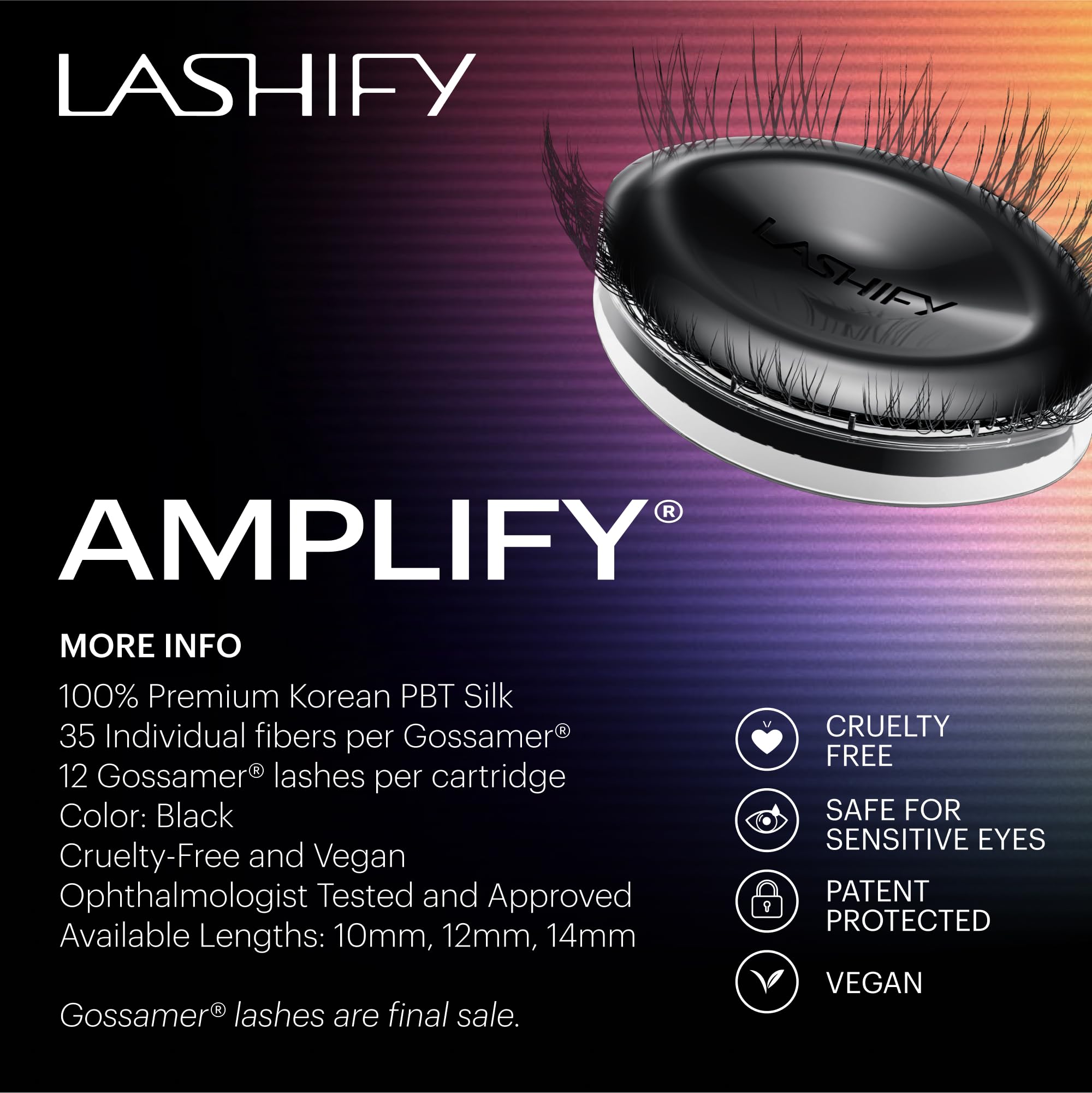 lashify amplify libre de crueldad y vegano para consciencia limpia.