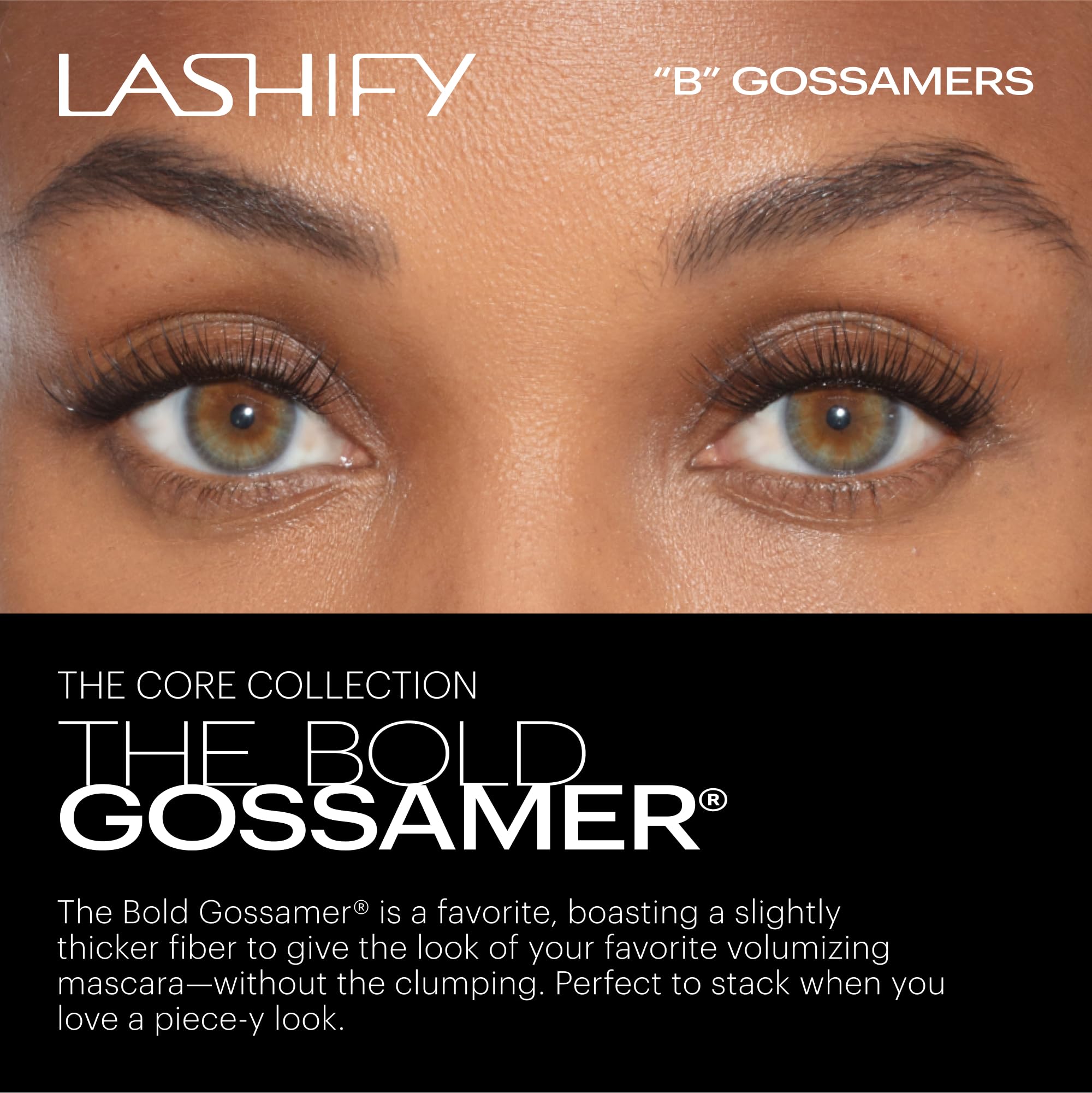 Fibra de seda coreana en Lashify Bold 12mm Gossamer para volumen suave