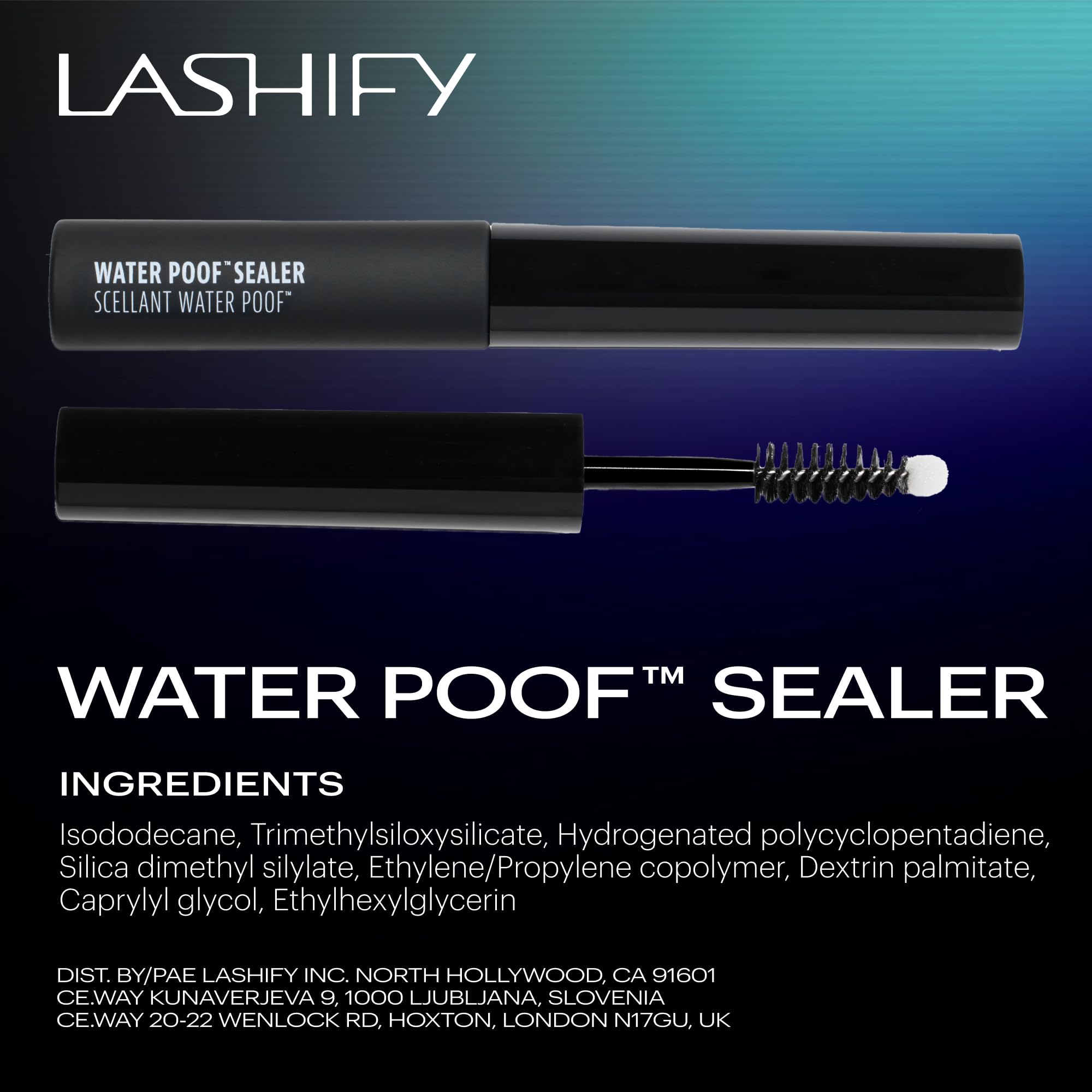 Sûr pour les yeux sensibles et sans cruauté avec Lashify Water Poof Sealer.