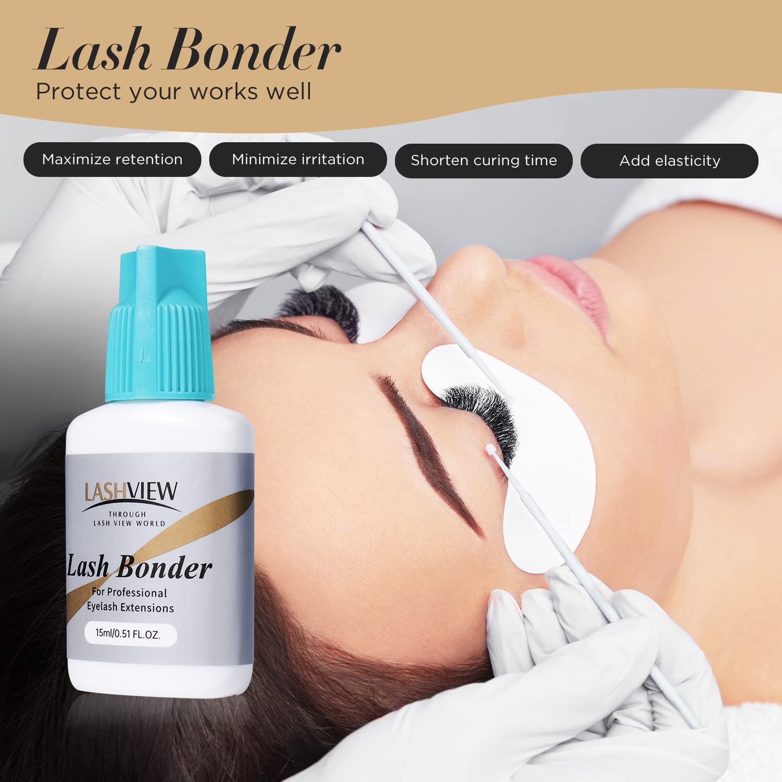 LASHVIEW aplicación rápida del fijador para pestañas realizada por profesionales expertos.